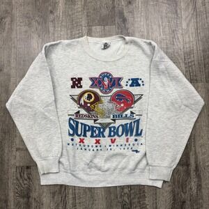 Vintage Washington Redskins Buffalo Bills Super Bowl NFL Football Sweatshirt XL